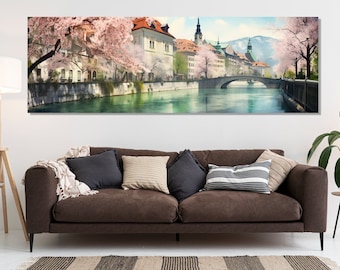 Abstract Ljubljana Canvas Print, Slovenia Wall Art