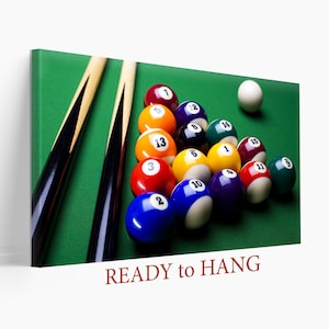 Billiards Wall Art, Billiards Canvas Print, Game Room Decor, Pool Wall Art, Billiards Poster