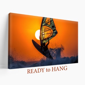 Windsurfing Canvas Print, Windsurfing Wall Art, Windsurfing Print, Windsurfing Canvas Art