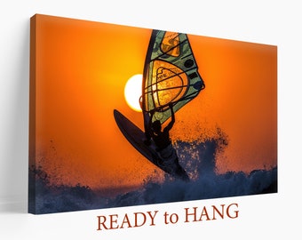 Windsurfen Leinwanddruck, Windsurfen Wandkunst