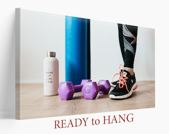Fitness Motivation Wall Art, Sporty Girl Gift, Workout Motivation Canvas Print