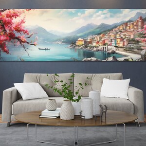 Cinque Terre Painting Canvas Print, Beautiful Cinque Terre Painting, Large Italian Wall Art, Italy Painting, Cinque Terre Wall Decor