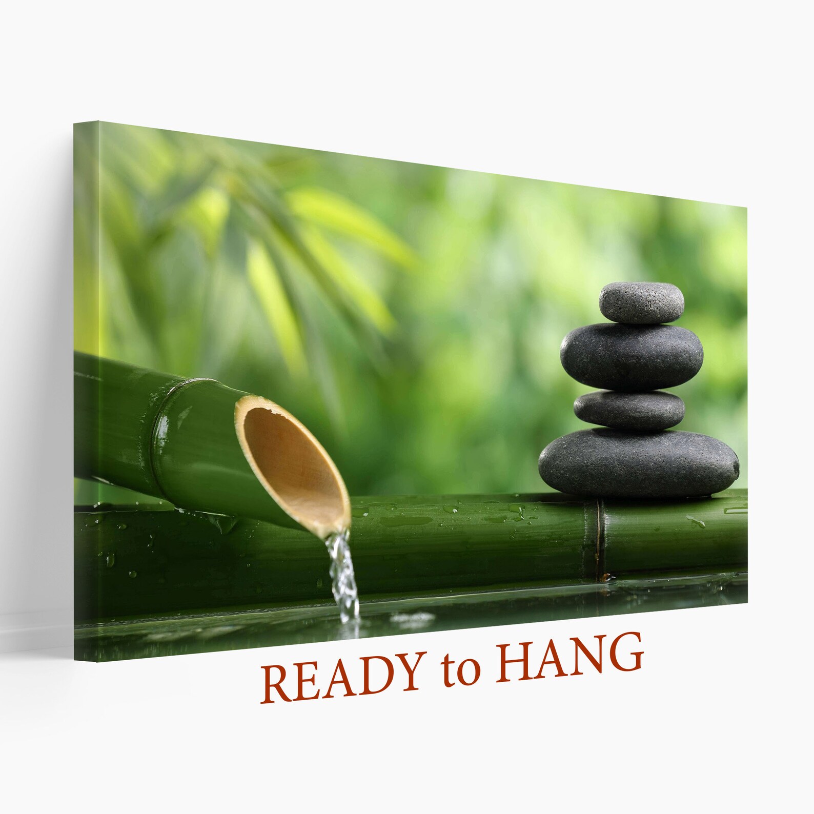 Spa Garden Canvas Print, Spa Wall Art, Bamboo Print, Spa Canvas Art