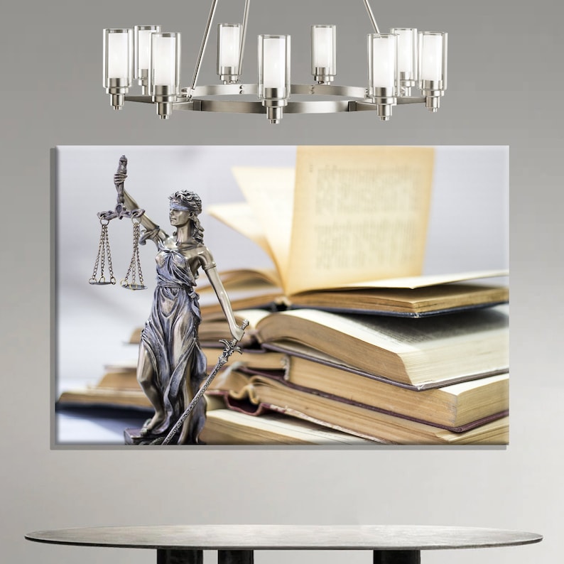 Lady Justice Canvas, Gift for Lawyer Office Decor, Judge Wall Art, Law ...
