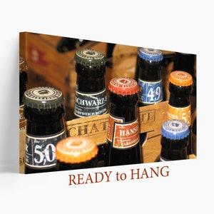 Beer Bottles Canvas Art Art, Beer Print, Kitchen Wall Decor, Man Cave Decor, Beer Bottle Wall Art Beer, Retro Beer Bottles Canvas Art