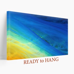 Blue And Yellow Abstract Canvas Print, Abstract Print, Abstract Painting, Abstract Wall Art