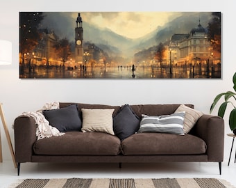 Pintura vintage de Sarajevo, impresión en lienzo de Sarajevo, arte mural de Bosnia y Herzegovina