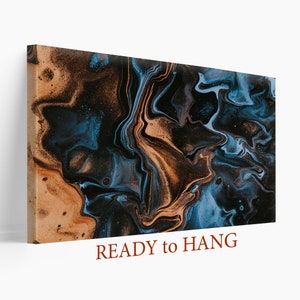 Abstract Watercolor Painting, Abstract Canvas Art, Abstract Paintings, Abstract Wall Art, Abstraction Blue and Brown, Abstract Decor