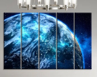 地球キャンバス、宇宙写真、地球キャンバスアート、宇宙ウォールアート