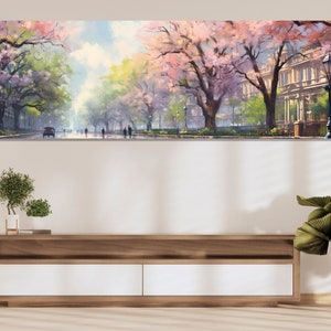 Beautiful Spring San Jose Canvas Print, Large San Jose Wall Art, Stunning San Jose Retro Painting, San Jose Downtown, San Jose Wall Decor