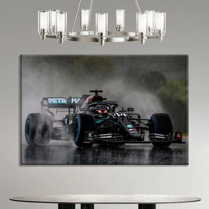 Lewis Hamilton Car Canvas Print, Mercedes Fan Gift, F1 Canvas Wall Art, F1 Fan Gift, Hamilton Fan Gift, Lewis Hamilton Picture image 3