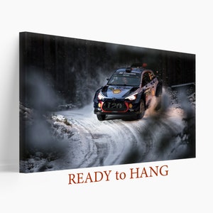 Rally Canvas Art, Car Racing Wall Art, Rally Fan Gift, Snow Rally Canvas Print