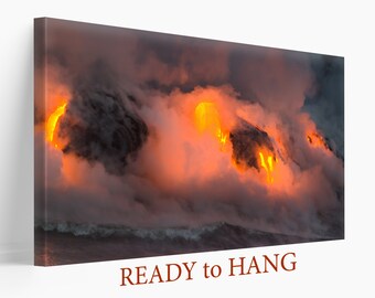 Hawaii Canvas Print, Volcano Canvas Art, Volcano Print, Hawaii Wall Art, Nature Landscape Canvas Print
