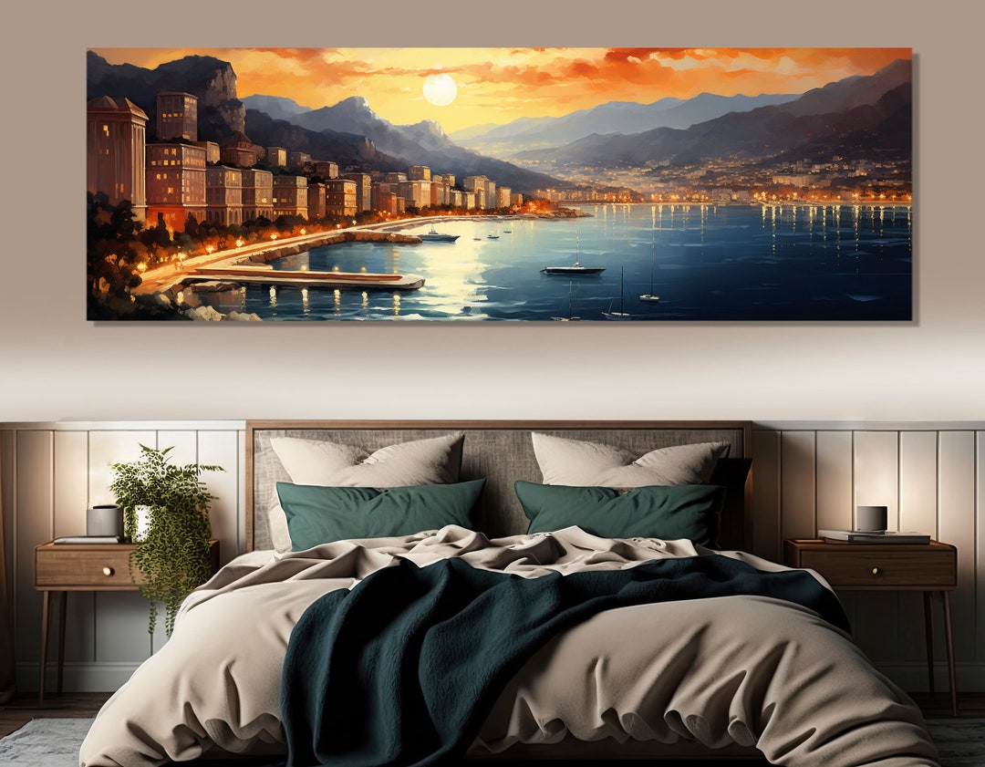 Lasdel Leinwand-Wandbild 'Ozean Sonnenuntergang' – Landschaftsdruck Für Wohnzimmer, Gerahmt
