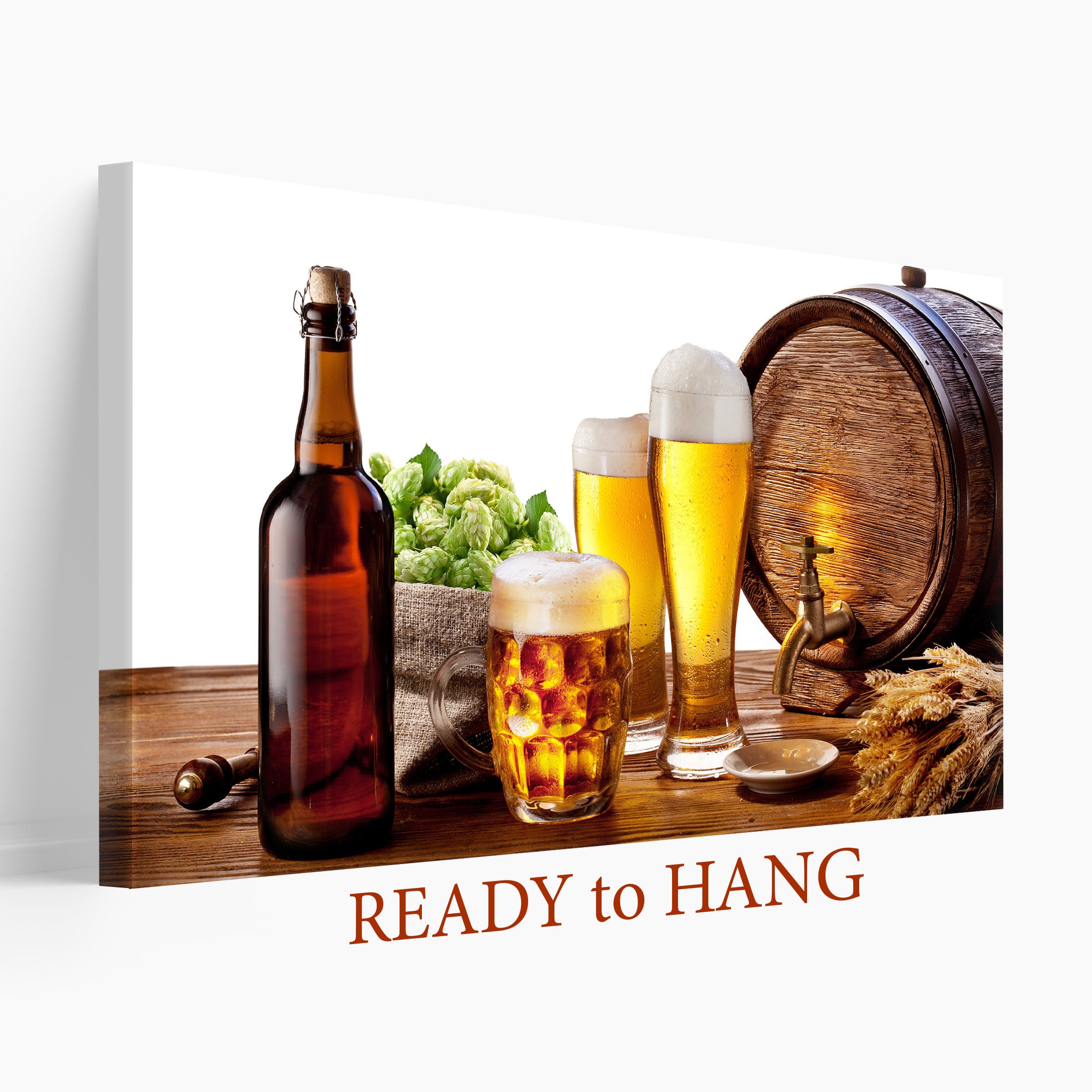 Beer Canvas Art Bar Wall Decor Beer Print Kitchen Wall Etsy Australia