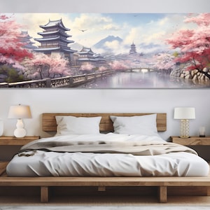 Spring Kyoto Canvas Print, Large Kyoto Wall Art, Stunning Kyoto Painting, Kyoto Wall Decor, Japan Wall Art