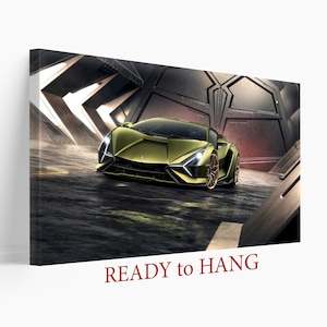 Lamborghini Sián Canvas Print, Luxury Cars Print, Lamborghini Wall Art, Lamborghini Print