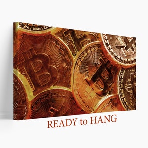 Abstract Bitcoin Canvas Print, Abstract Bitcoin Wall Art, Abstract Bitcoin Print