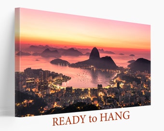 Sunrise Rio de Janeiro Canvas Wall Art, Brazil Wall Art, Rio Canvas Print