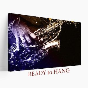 Abstract Jazz Wall Art, Abstract Jazz Canvas Print, Jazz Painting, Jazz Fan Gift, Jazz Club Wall Decor