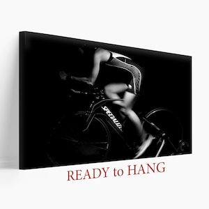 Black and White Bike Canvas Art, Cycling Wall Art, Bike Wall Decor, Biker Gift, Bicycle Canvas Print