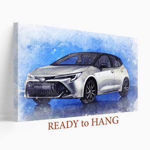 Abstrakter Landsprint-Kunstdruck auf Leinwand, Landkarte, Off Road Wandkunst, Autoskorolla Hybrid