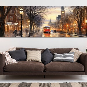 Impresión en lienzo vintage de Fort Worth, impresionante pintura retro de Fort Worth, arte mural grande de Fort Worth, centro de Fort Worth, decoración de pared de Fort Worth