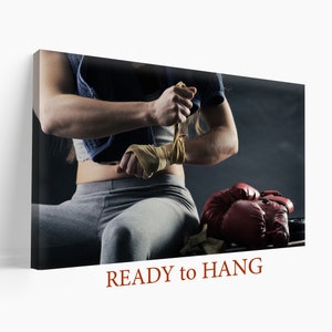 Girl Boxing Canvas Print, Boxing Wall Art, Boxing Print, Boxing Motivation, MMA Canvas Print, Gym Wall Art