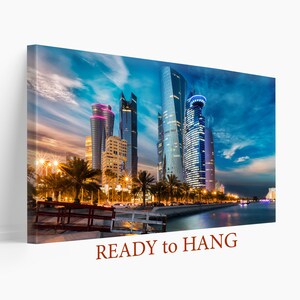 Doha Skyline, Doha Canvas Print, Qatar Print Doha Wall Decor Doha Photography, Doha Poster, Qatar Gift
