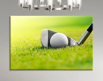 Regalo para aficionados al golf, Lienzo impreso de golf, Arte mural de golf