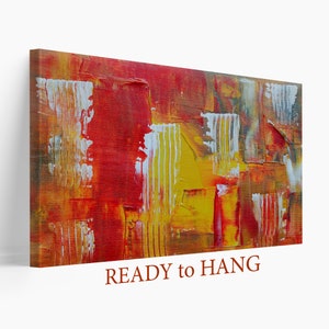 Abstrakter Aquarell Druck, Abstrakte Malerei, Orange Leinwand, Abstrakte Malerei