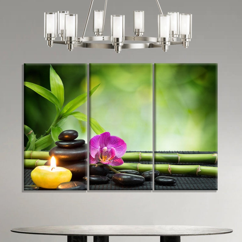 Garden Decor, Bamboo Print, Spa Canvas Art Zen Print Nature Wall Art