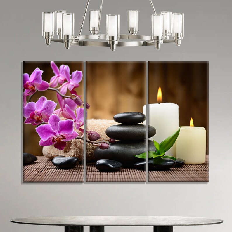 Garden Decor, Bamboo Print, Spa Canvas Art Zen Print Nature Wall Art Bedroom Wall Art, ZEN Mood Bokeh Garden Wall Art image 2