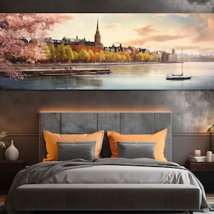 Oslo Skyline Canvas Print, Impressive Oslo Panorama Painting, Oslo Wall Art, Large Oslo Wall Decor, Norway Canvas Art
