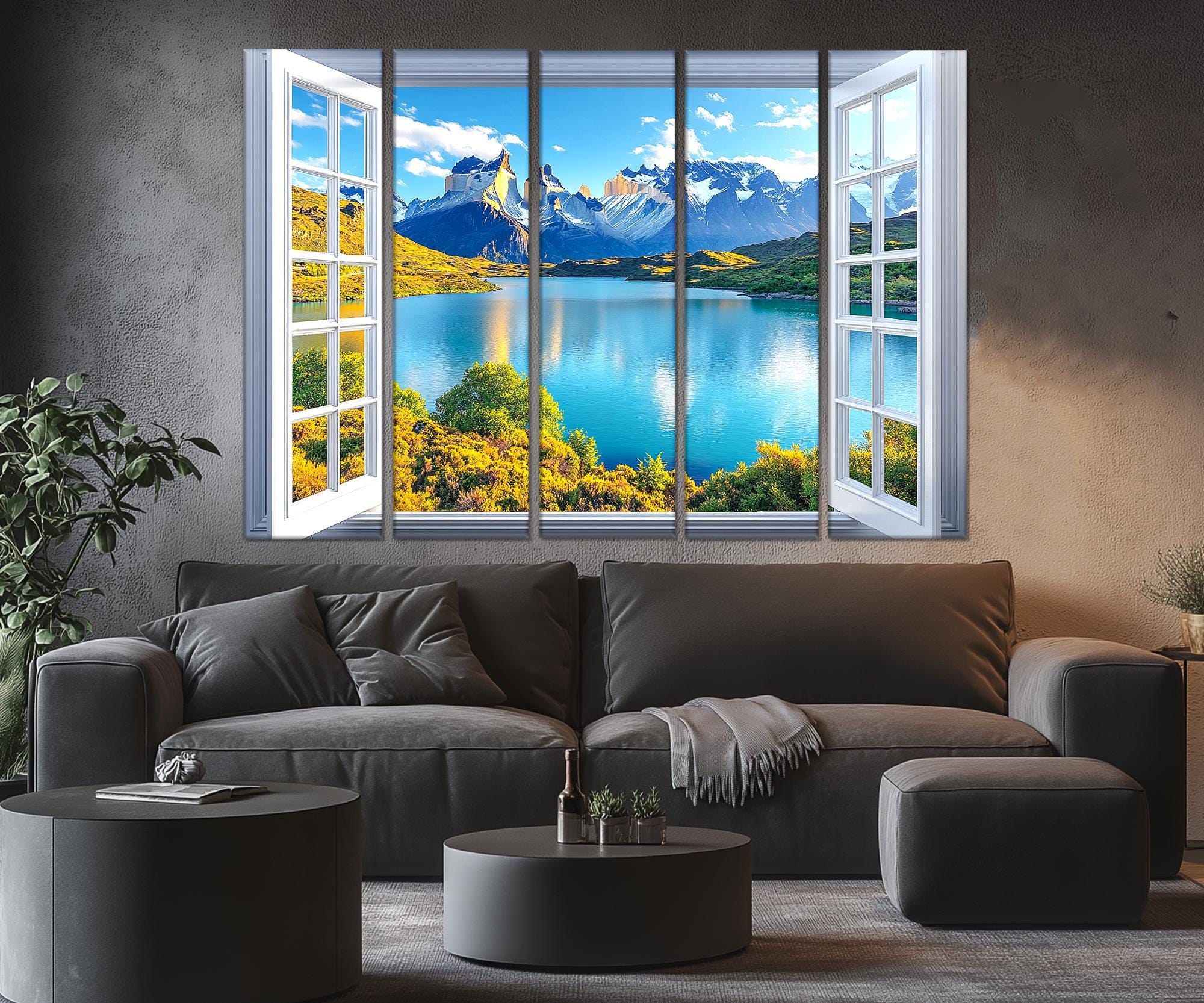 Window Opening to Torres Del Paine in Chile Canvas Print, Chile Wall ...