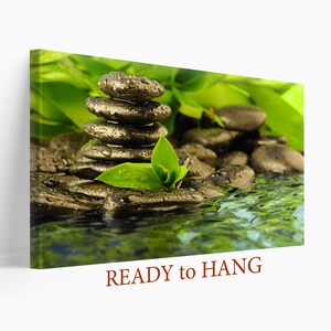 Spa Canvas Art, Garden Wall Decor, Zen Print, Nature Wall Art, Bedroom Wall Art