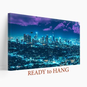 Los Angles Night Canvas, Los Angeles Canvas Print, Night Los Angeles Wall Art,  Los Angeles Skyline Photo