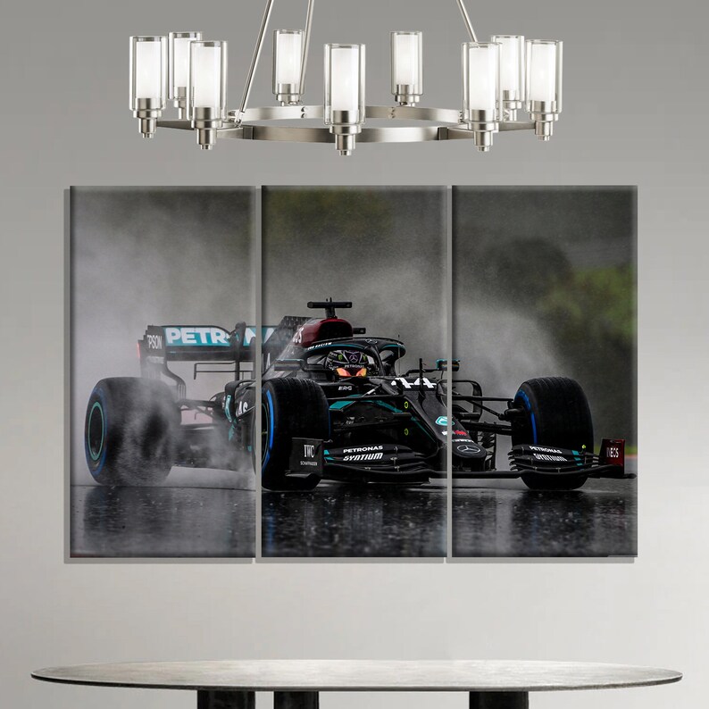Lewis Hamilton Car Canvas Print, Mercedes Fan Gift, F1 Canvas Wall Art, F1 Fan Gift, Hamilton Fan Gift, Lewis Hamilton Picture image 2