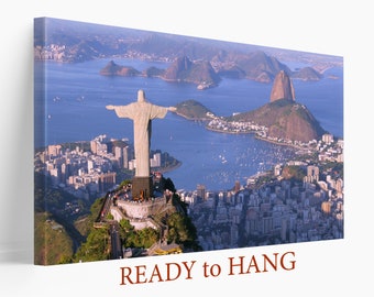 Rio De Janeiro Canvas Print,  Christ the Redeemer Statue Wall Art, London, Print, Brazilian Gift, Rio Poster