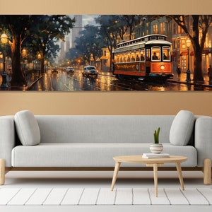 Vintage Oakland Wall Art, Large Oakland Retro Painting, Oakland Canvas Print, Impressive Oakland Downtown