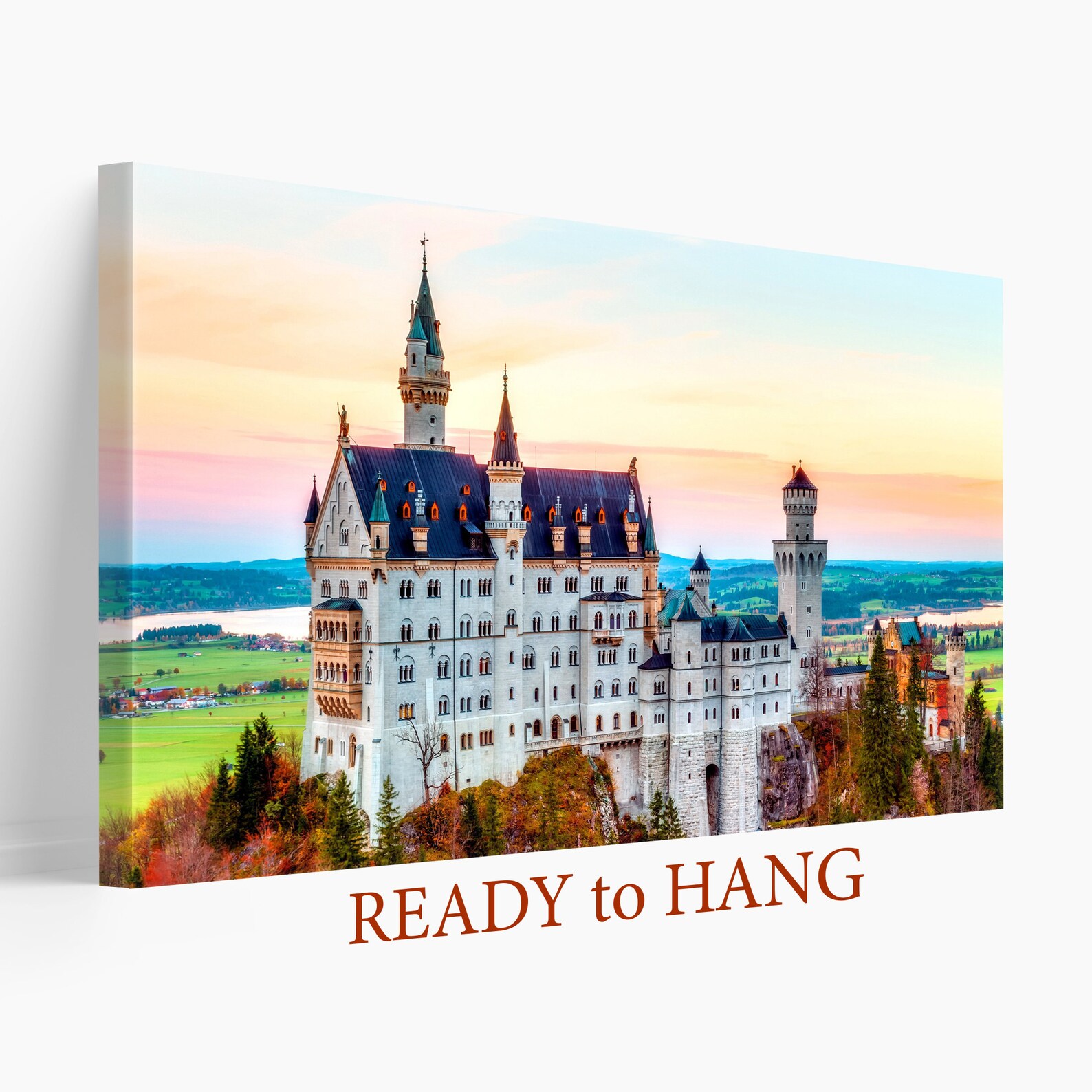 Castle Wall Decor, Neuschwanstein Canvas Print, Castle Wall Art