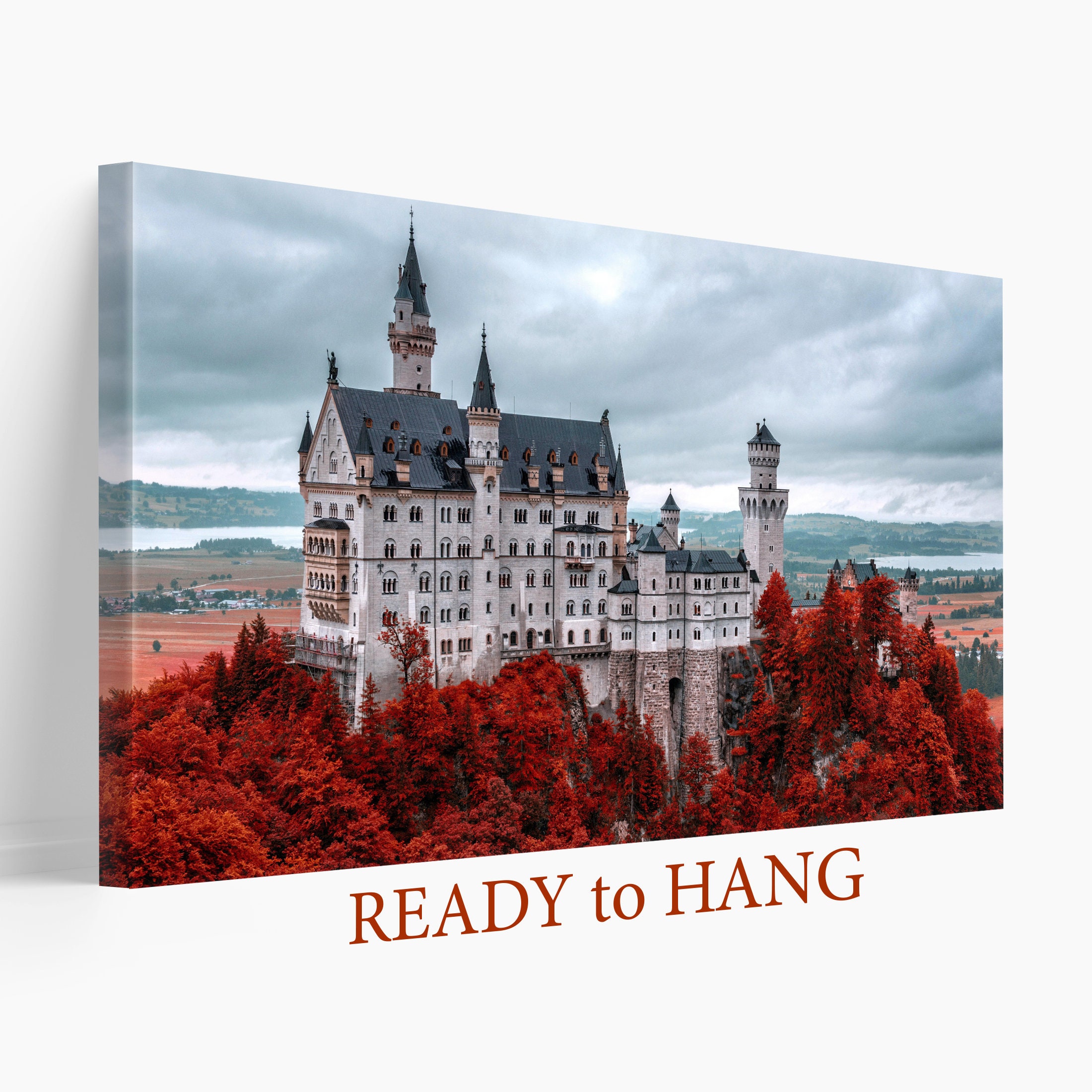 Castle Wall Decor Neuschwanstein Canvas Print Castle Wall Art Etsy France