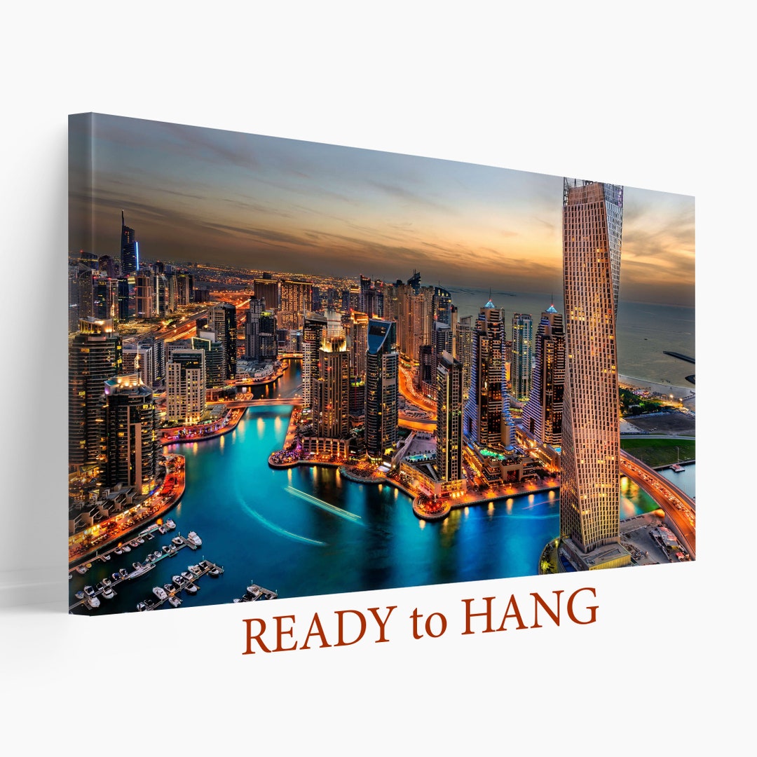 Dubai Canvas Print Dubai Wall Art Dubai Skylineemirates Etsy