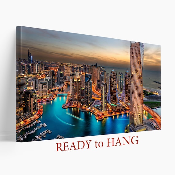 Dubai Canvas Print Dubai Wall Art Dubai Skylineemirates Etsy