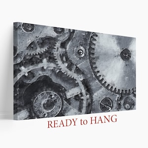 Abstract Workshop Wall Decor, Mechanic Gift, Abstract Canvas Print, Abstract Mechanical Parts Canvas