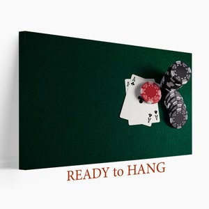Poker Canvas Art, Gambler Gift, Poker Wall Art, Casino Decor, Poker Wall Decor, Poker Player Gift, Poker Print, Poker Club Decor