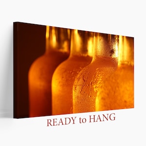 Beer Bottles Canvas Art,Bar Wall Decor, Beer Print, Kitchen Wall Decor, Man Cave Decor, Restaurant Decor Beer Bottle Wall Art Beer