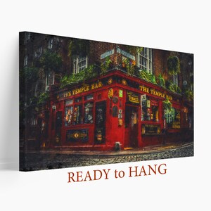 Abstract The Temple Bar Pub, Temple Bar, Dublin Canvas Wall Art Print, Artwork, Dublin Canvas, Ireland Wall Art