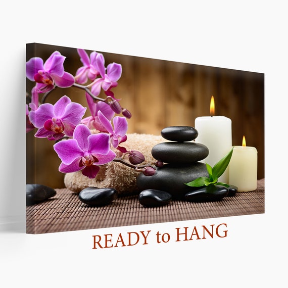 Garden Decor, Bamboo Print, Spa Canvas Art Zen Print Nature Wall Art Bedroom Wall Art, ZEN Mood Bokeh Garden Wall Art