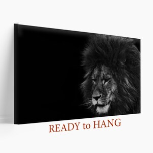 Black And White Lion Canvas Print, Lion Wall Art, Lion Canvas Print, Lion Print